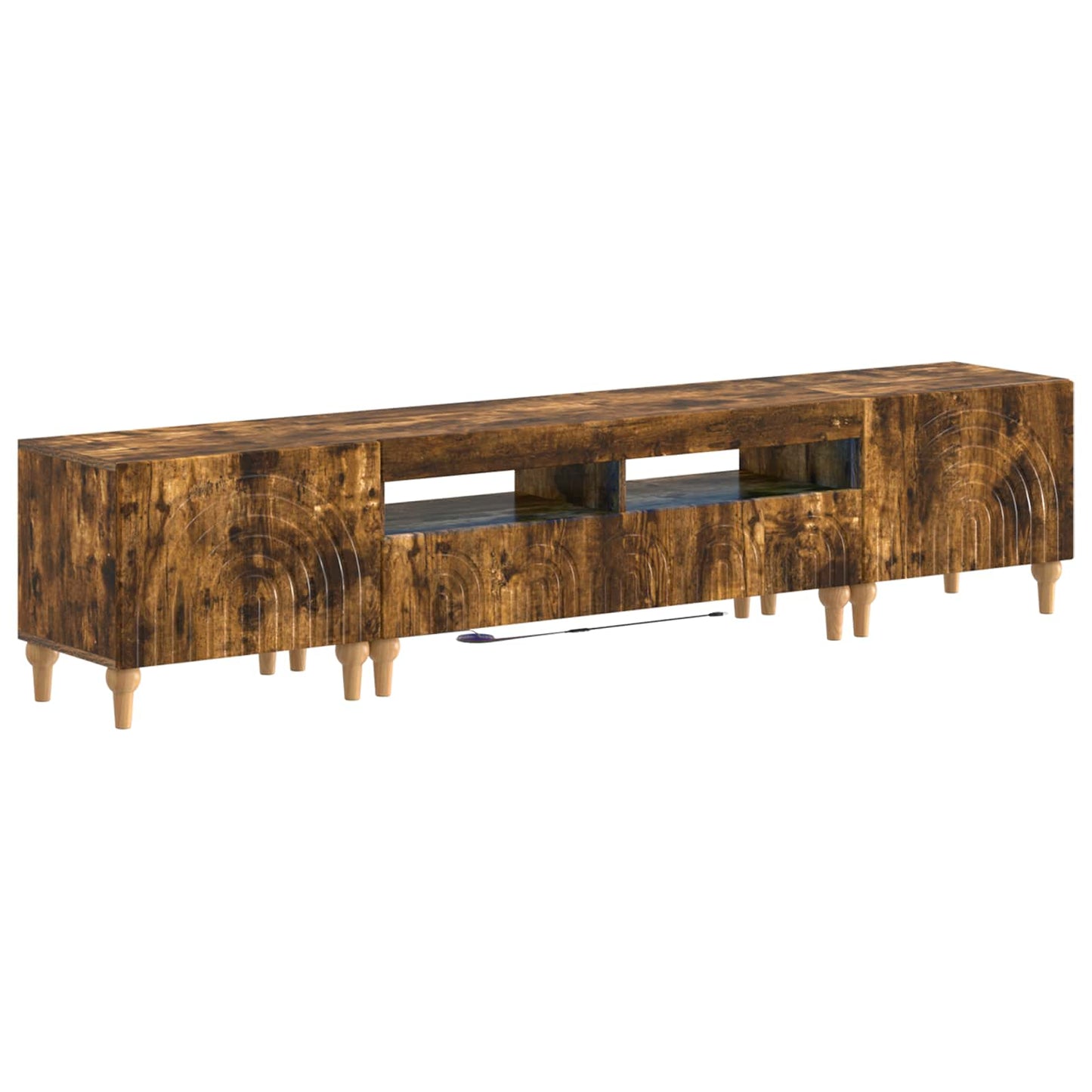3 Piece LED TV Cabinet Smoked Oak Engineered Wood