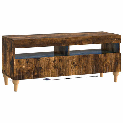 3 Piece LED TV Cabinet Smoked Oak Engineered Wood