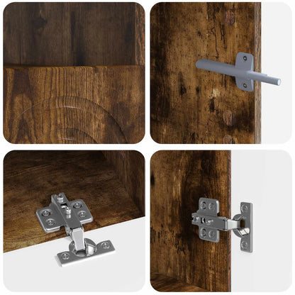 3 Piece LED TV Cabinet Smoked Oak Engineered Wood