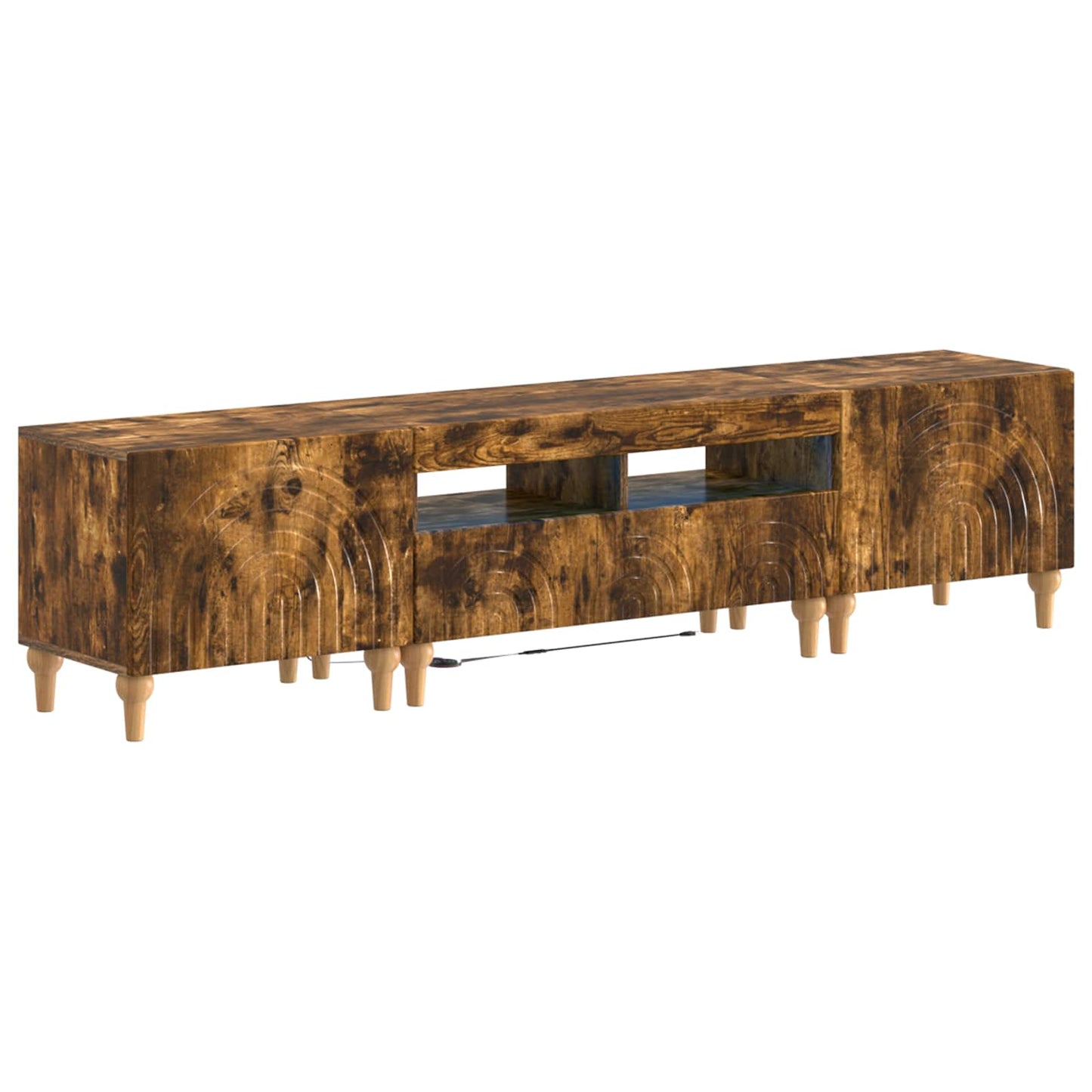 3 Piece LED TV Cabinet Smoked Oak Engineered Wood