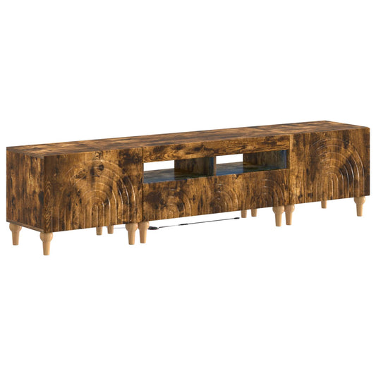 3 Piece LED TV Cabinet Smoked Oak Engineered Wood