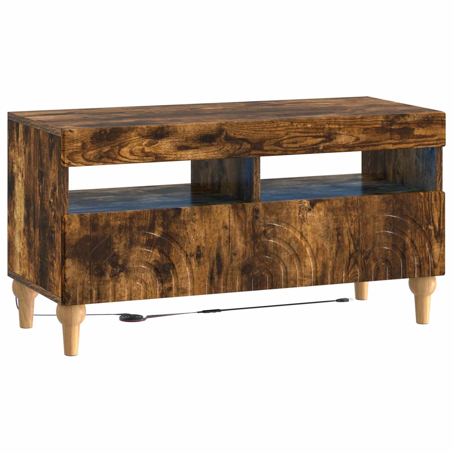 3 Piece LED TV Cabinet Smoked Oak Engineered Wood