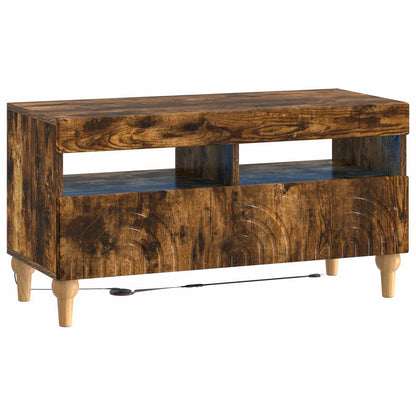 3 Piece LED TV Cabinet Smoked Oak Engineered Wood