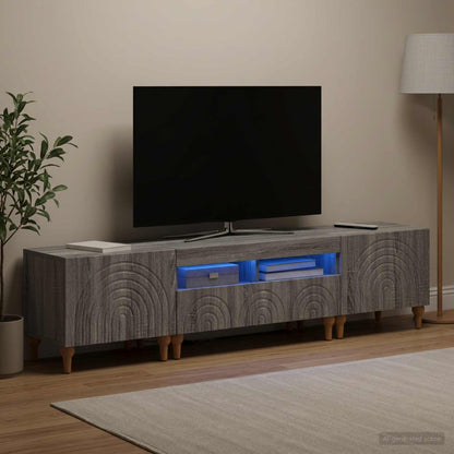 3 Piece LED TV Cabinet Grey Sonoma Engineered Wood