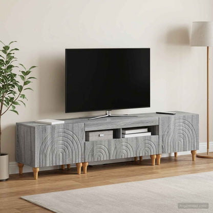 3 Piece LED TV Cabinet Grey Sonoma Engineered Wood
