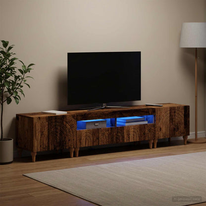 3 Piece LED TV Cabinet Old Wood Engineered Wood