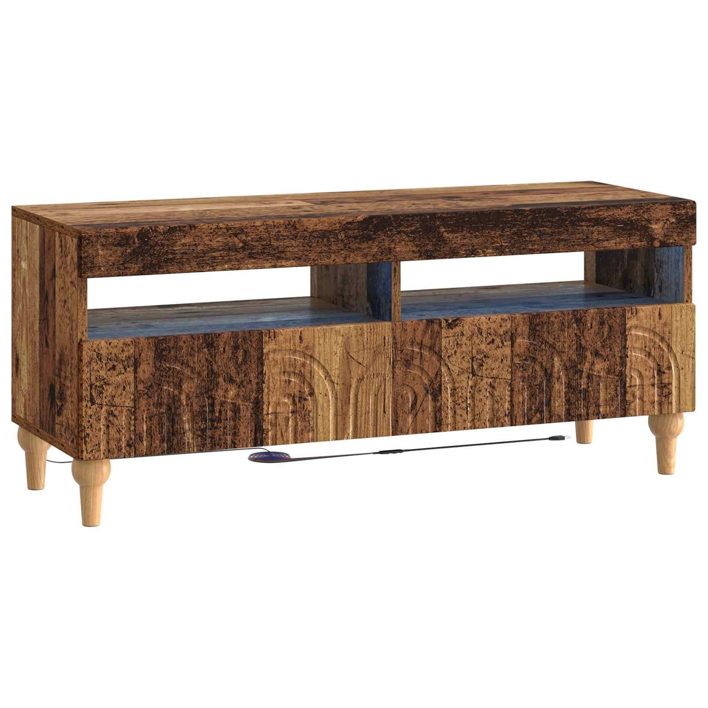 3 Piece LED TV Cabinet Old Wood Engineered Wood