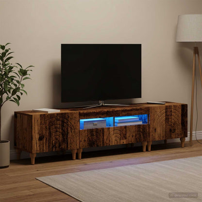 3 Piece LED TV Cabinet Old Wood Engineered Wood