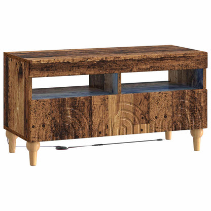 3 Piece LED TV Cabinet Old Wood Engineered Wood