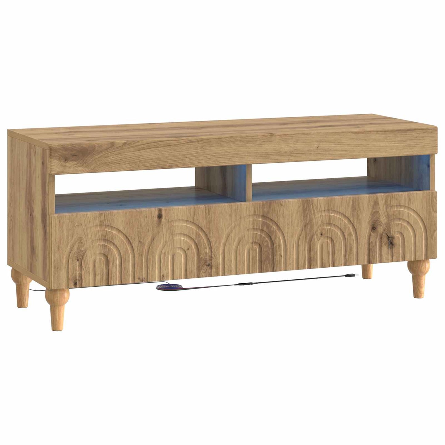 3 Piece LED TV Cabinet Artisan Oak Engineered Wood