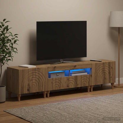 3 Piece LED TV Cabinet Artisan Oak Engineered Wood