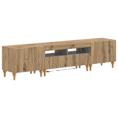 3 Piece LED TV Cabinet Artisan Oak Engineered Wood