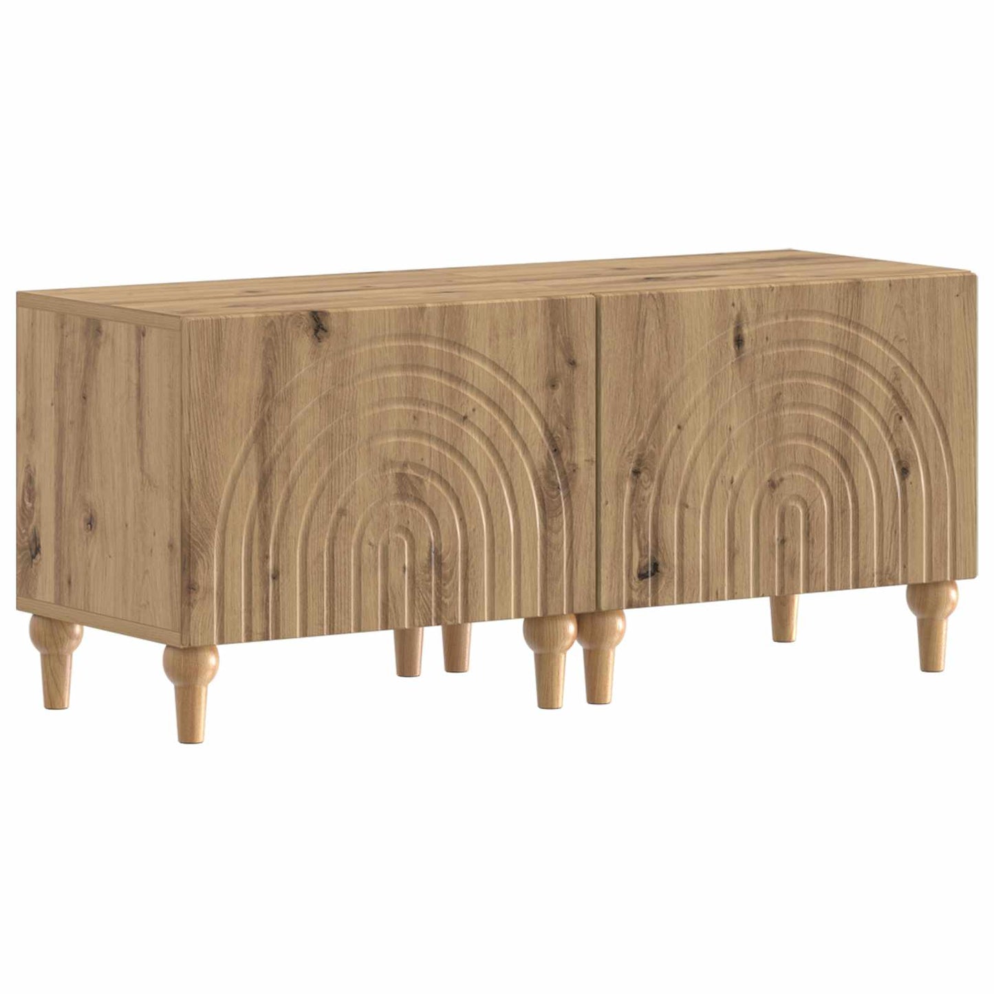 3 Piece LED TV Cabinet Artisan Oak Engineered Wood