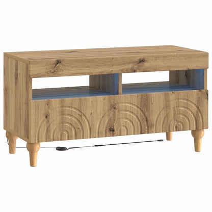 3 Piece LED TV Cabinet Artisan Oak Engineered Wood