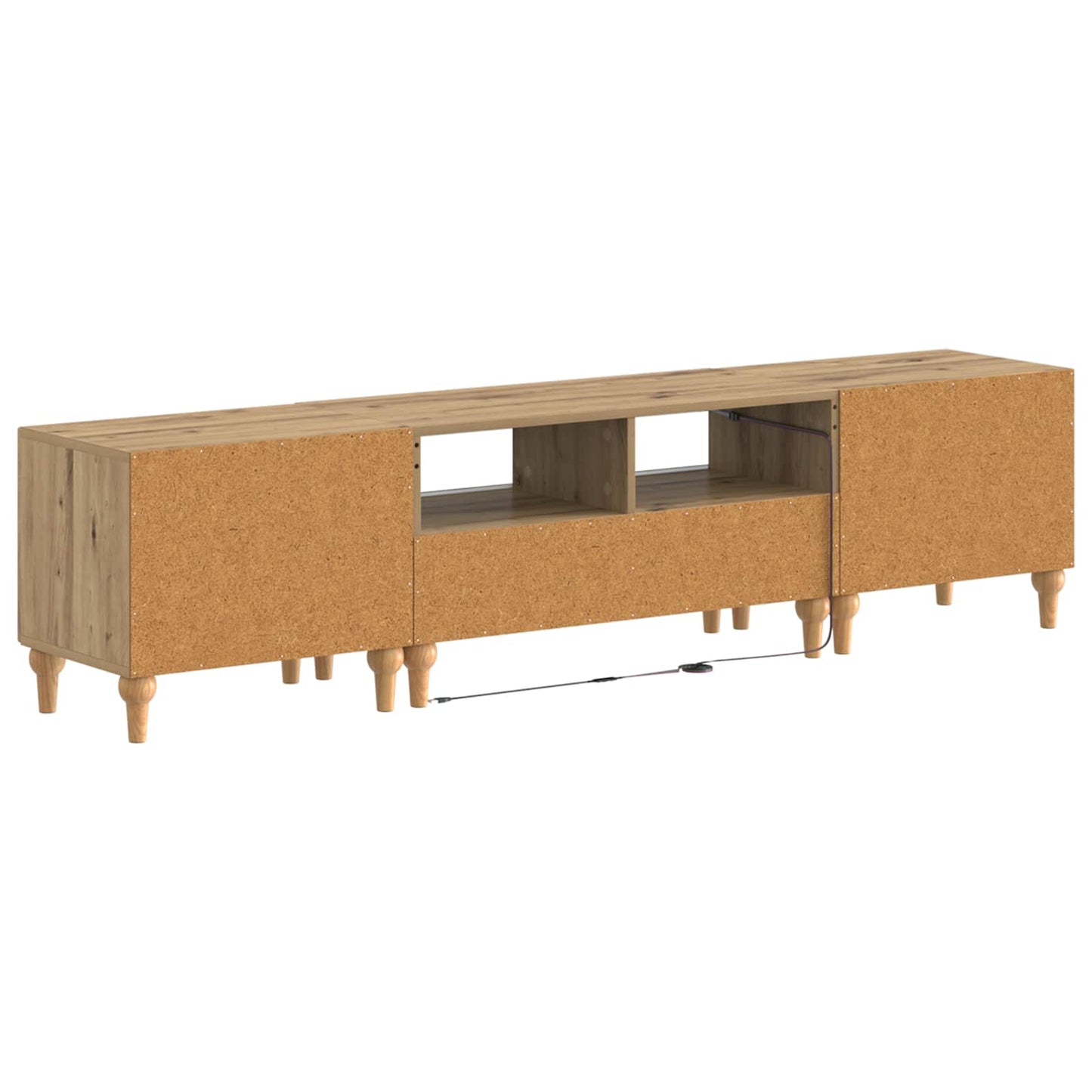 3 Piece LED TV Cabinet Artisan Oak Engineered Wood