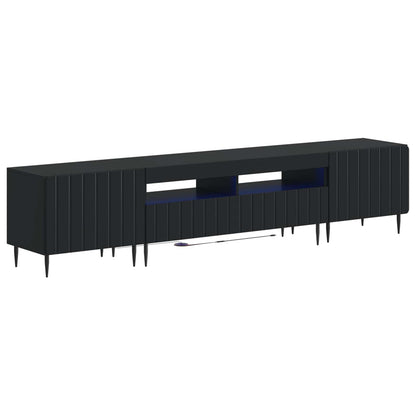 5 Piece LED TV Cabinet Black Engineered Wood