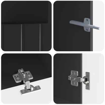 5 Piece LED TV Cabinet Black Engineered Wood
