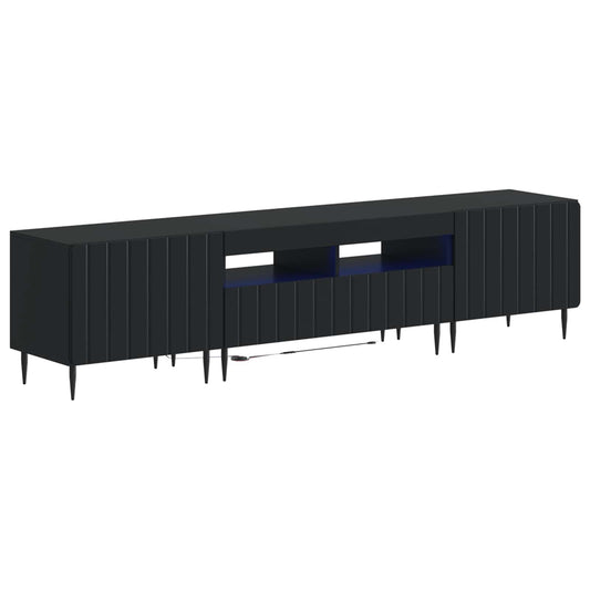 3 Piece LED TV Cabinet ZWOLLE Black Engineered Wood