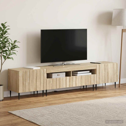 5 Piece LED TV Cabinet Sonoma Oak Engineered Wood