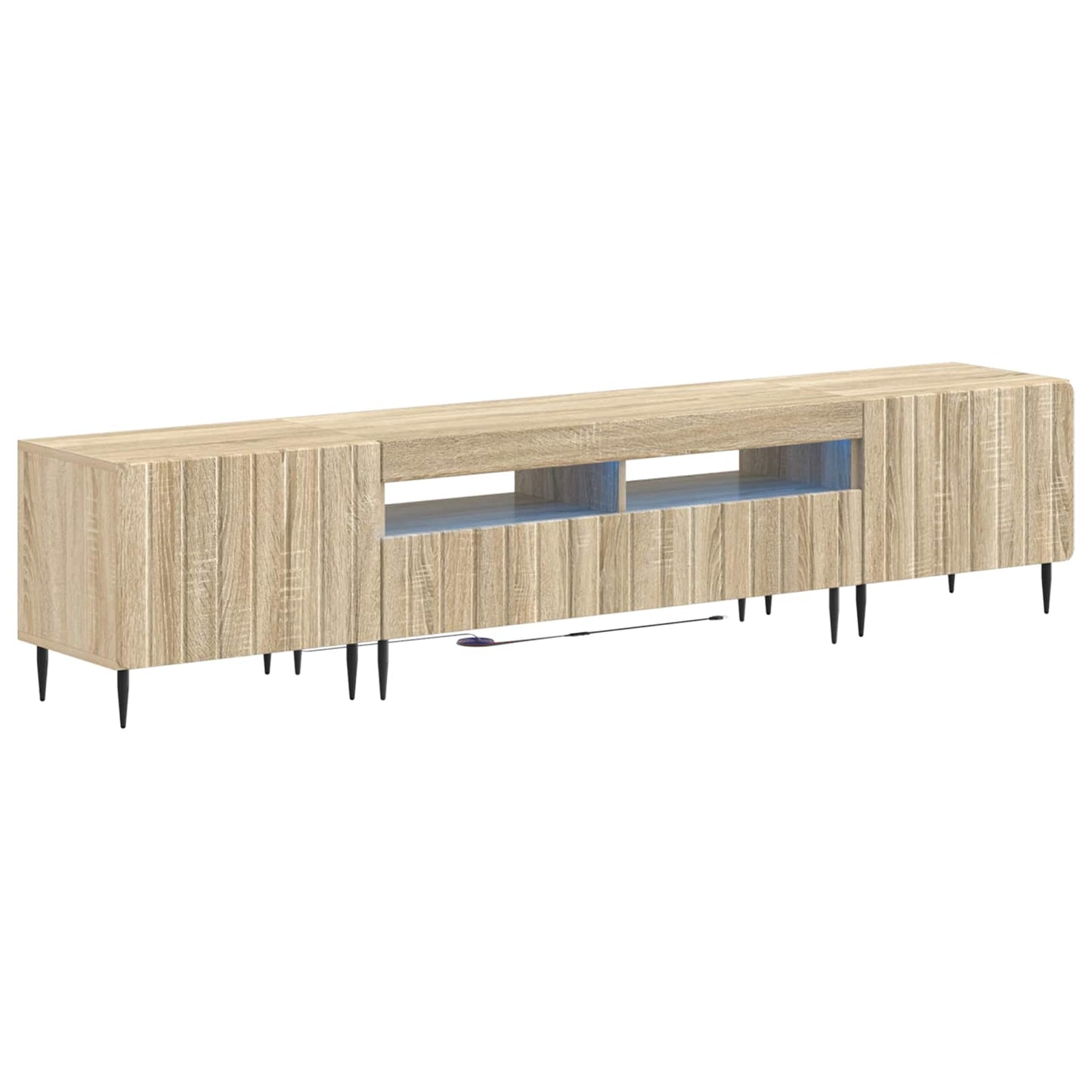 5 Piece LED TV Cabinet Sonoma Oak Engineered Wood