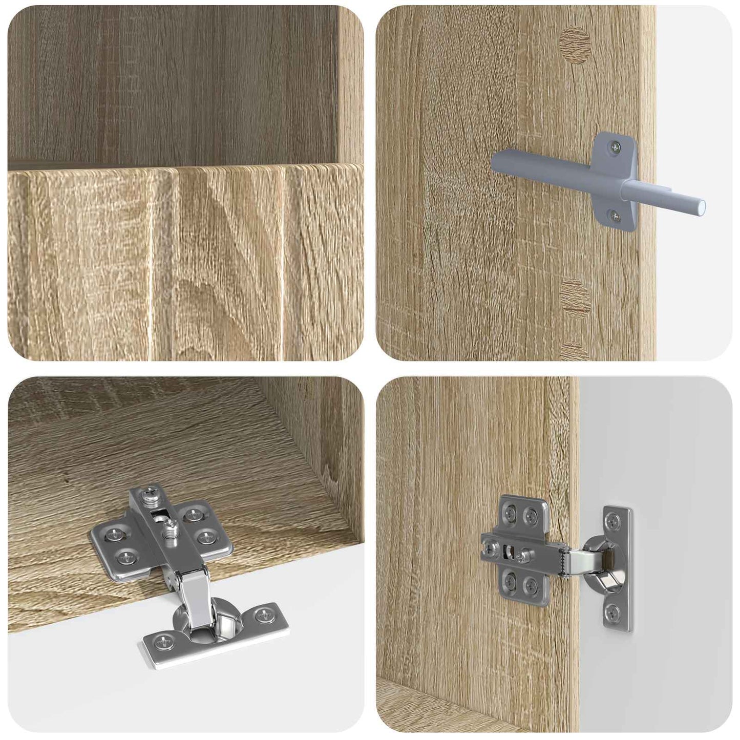 5 Piece LED TV Cabinet Sonoma Oak Engineered Wood