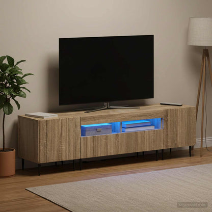 5 Piece LED TV Cabinet Sonoma Oak Engineered Wood