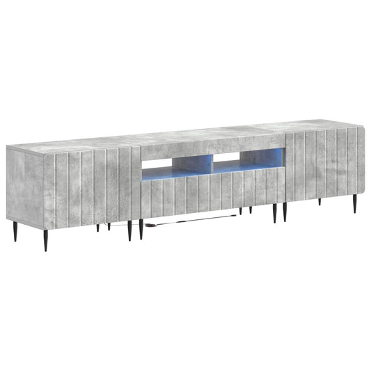 3 Piece LED TV Cabinet ZWOLLE Concrete Grey Engineered Wood
