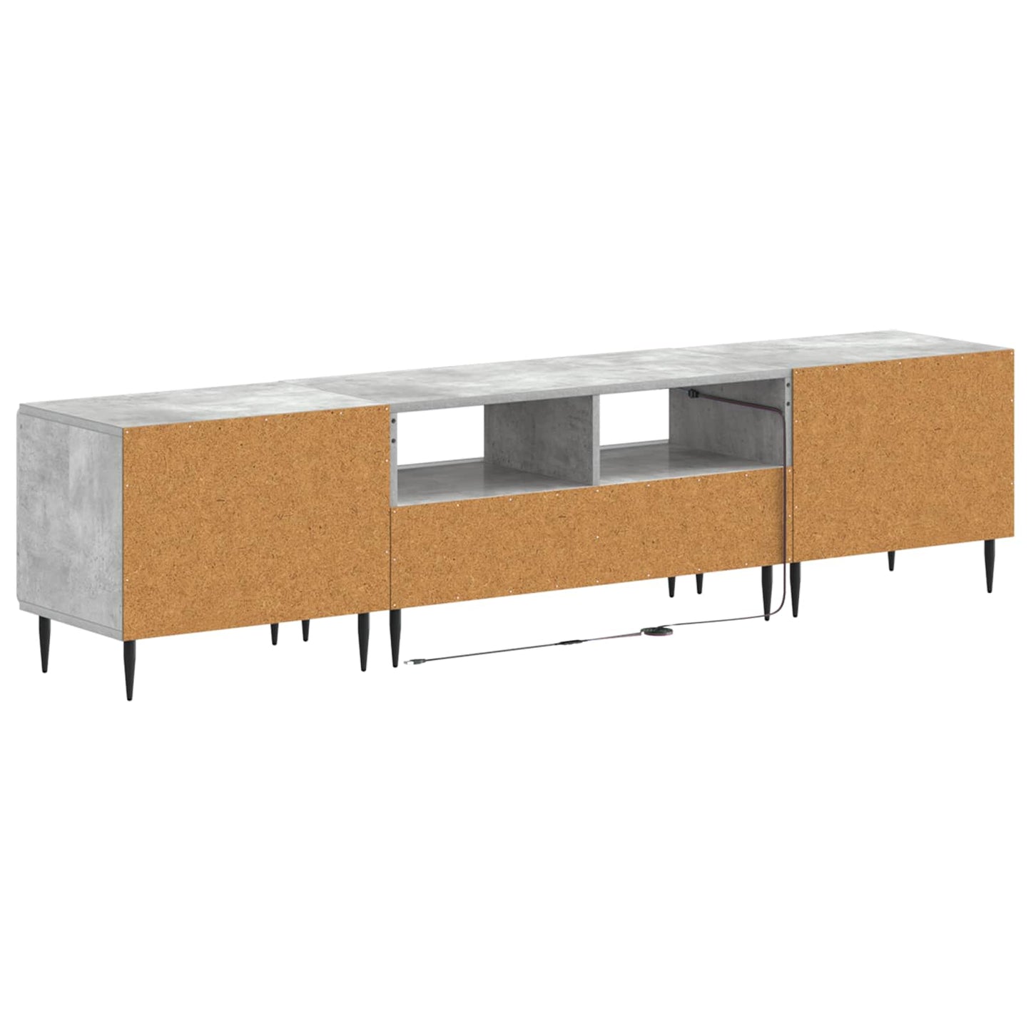 5 Piece LED TV Cabinet Concrete Grey Engineered Wood