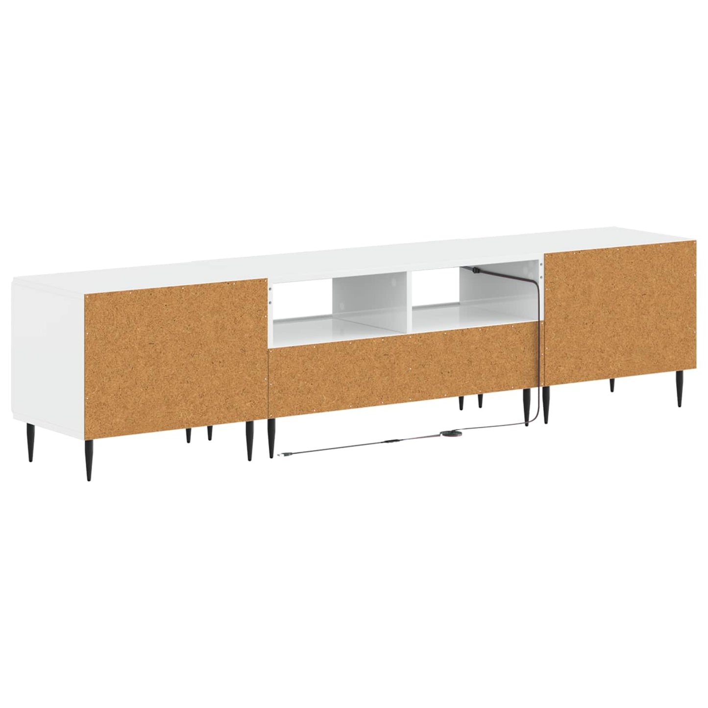 5 Piece LED TV Cabinet High Gloss White Engineered Wood