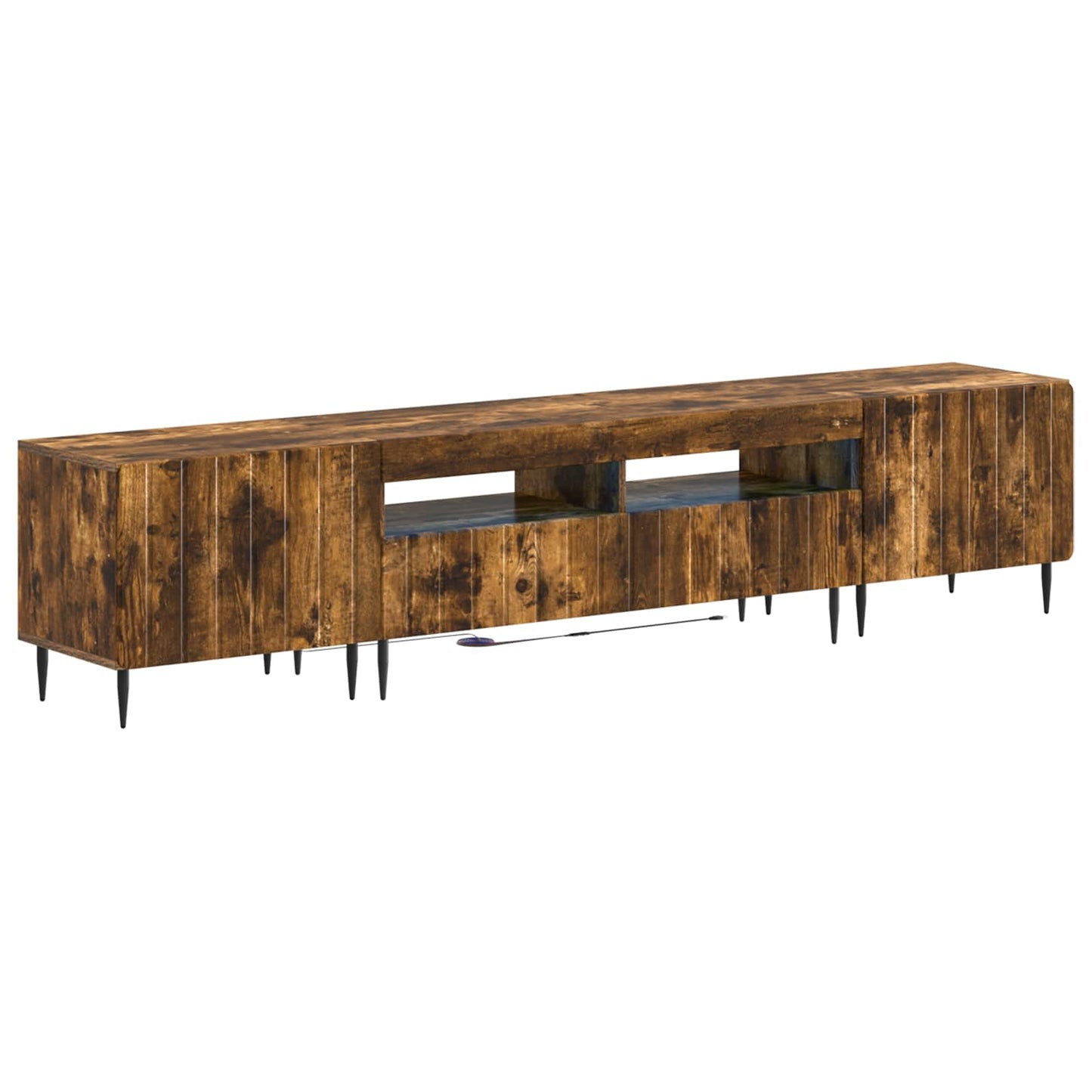 5 Piece LED TV Cabinet Smoked Oak Engineered Wood