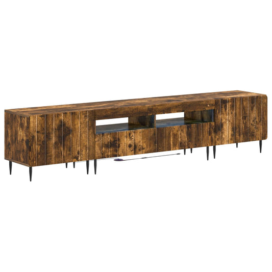 3 Piece LED TV Cabinet ZWOLLE Smoked Oak Engineered Wood