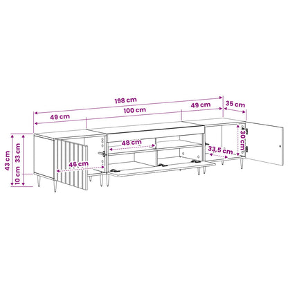 5 Piece LED TV Cabinet Smoked Oak Engineered Wood