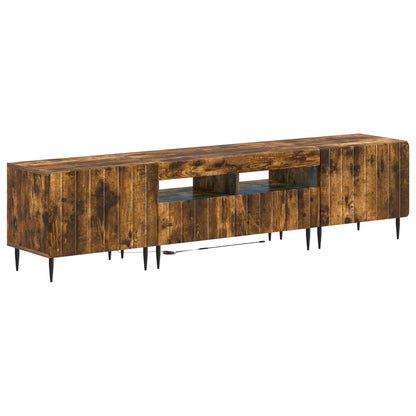5 Piece LED TV Cabinet Smoked Oak Engineered Wood