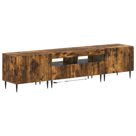 5 Piece LED TV Cabinet Smoked Oak Engineered Wood