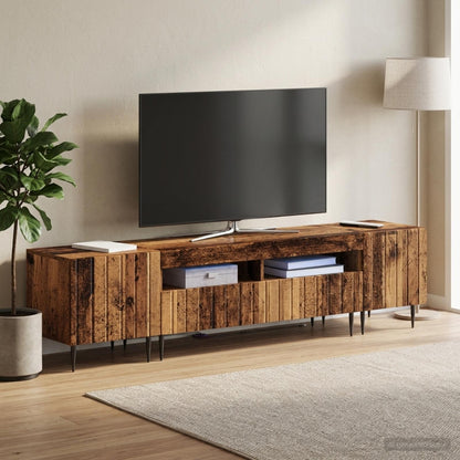 5 Piece LED TV Cabinet Old Wood Engineered Wood