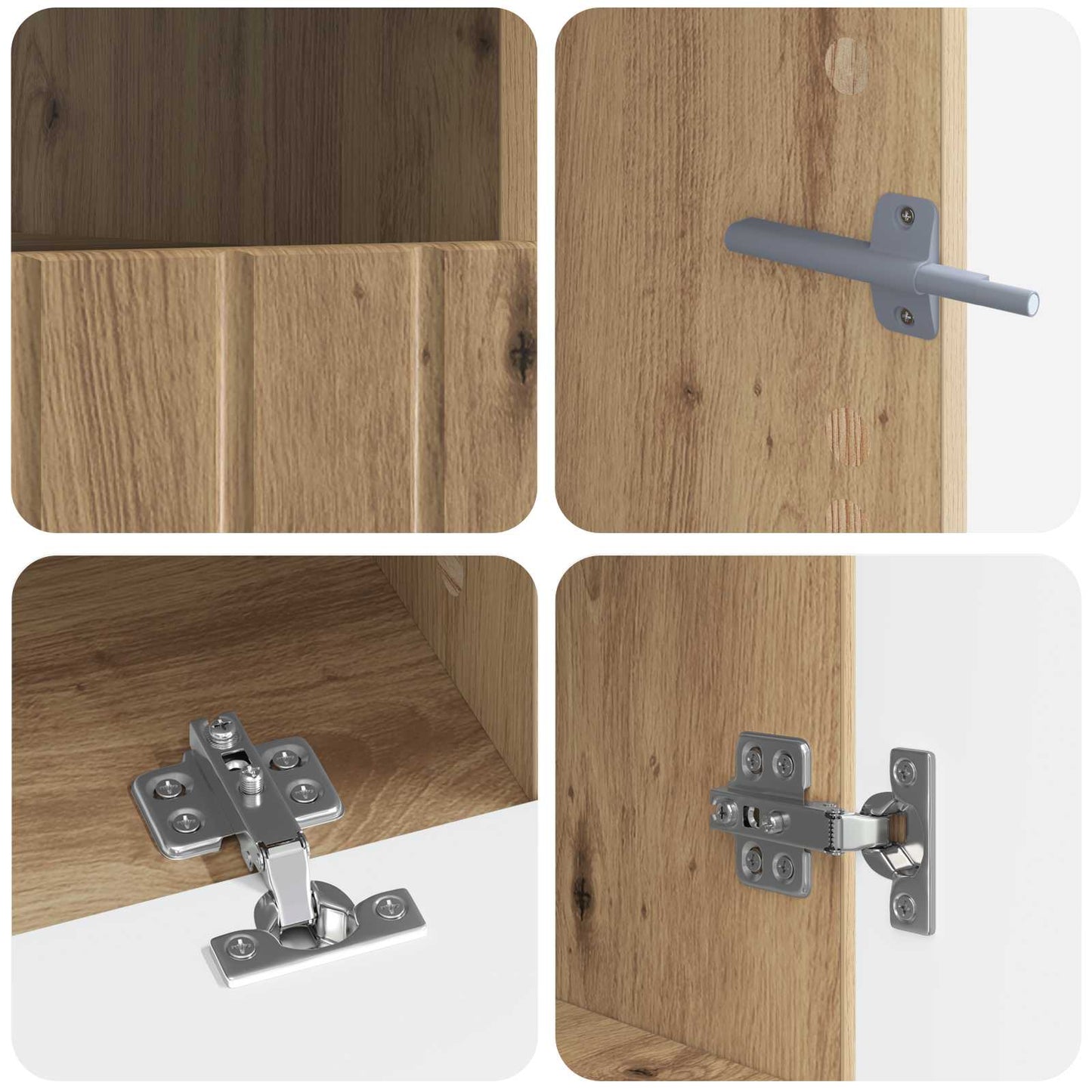 5 Piece LED TV Cabinet Artisan Oak Engineered Wood