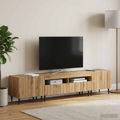 5 Piece LED TV Cabinet Artisan Oak Engineered Wood