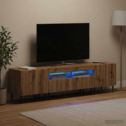5 Piece LED TV Cabinet Artisan Oak Engineered Wood