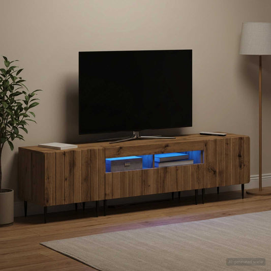 3 Piece LED TV Cabinet ZWOLLE Artisan Oak Engineered Wood