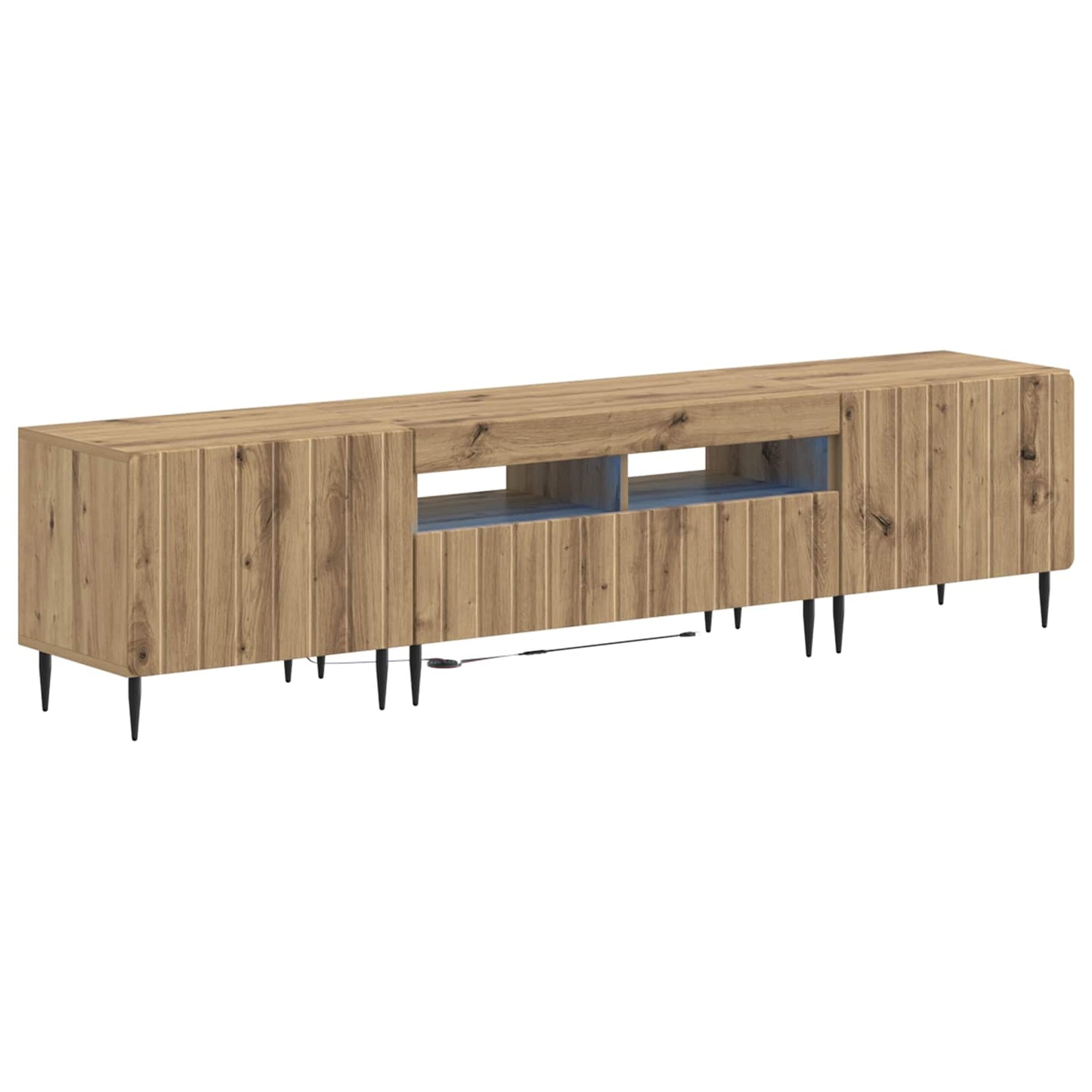 5 Piece LED TV Cabinet Artisan Oak Engineered Wood