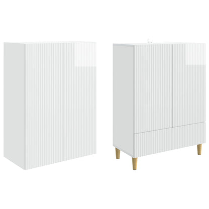 Cabinet Set 2 pcs High Gloss White 66 x 34.5 x 95 cm