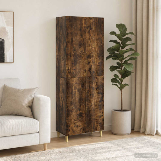 Cabinet Set 2 pcs Smoked Oak 66 x 34.5 x 95 cm Engineered Wood