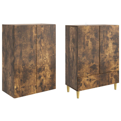 Cabinet Set 2 pcs Smoked Oak Engineered Wood