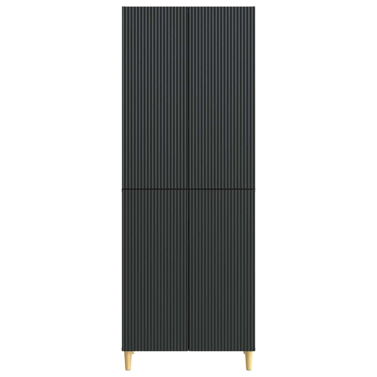 Cabinet Set 2 pcs Black Engineered Wood
