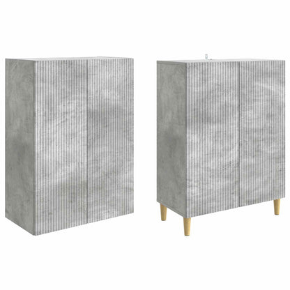 Cabinet Set 2 pcs Concrete Grey Engineered Wood