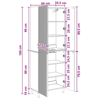 Cabinet Set 2 pcs High Gloss White 66 x 34.5 x 90 cm