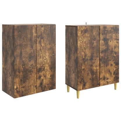 Cabinet Set 2 pcs Smoked Oak Engineered Wood