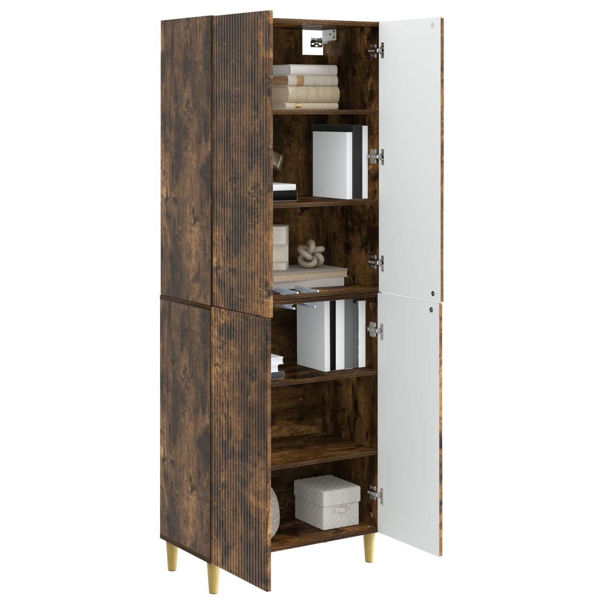 Cabinet Set 2 pcs Smoked Oak Engineered Wood