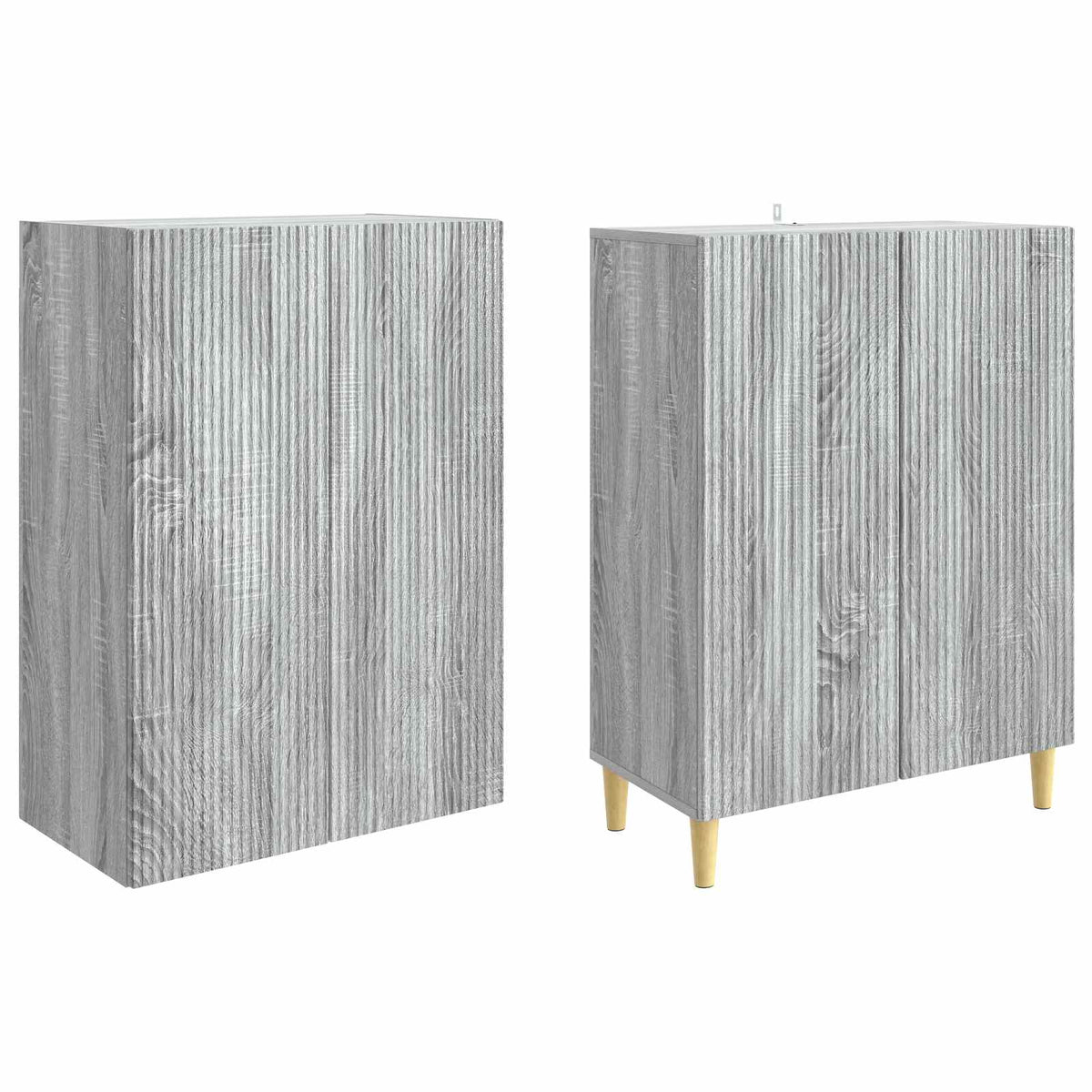Cabinet Set 2 pcs Grey Sonoma Engineered Wood