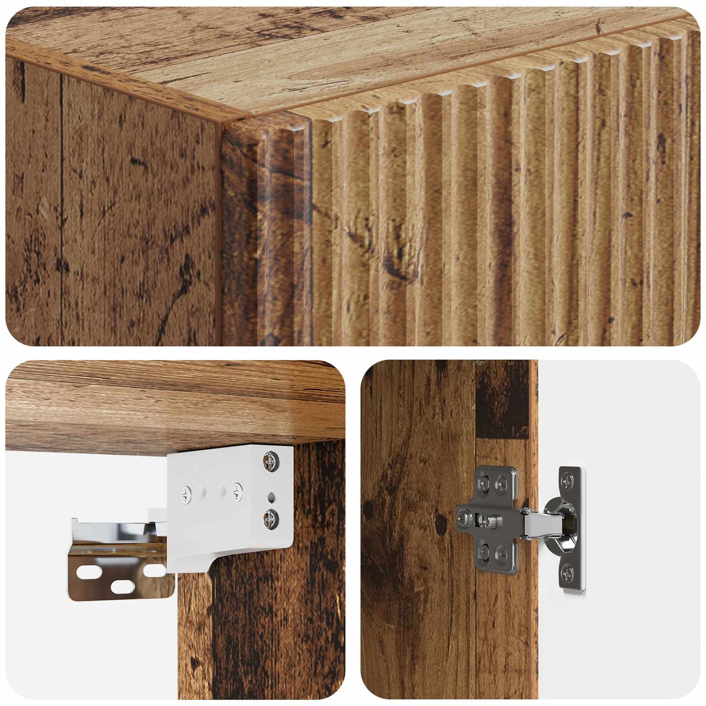 Cabinet Set 2 pcs Old Wood 66 x 34.5 x 90 cm Engineered Wood